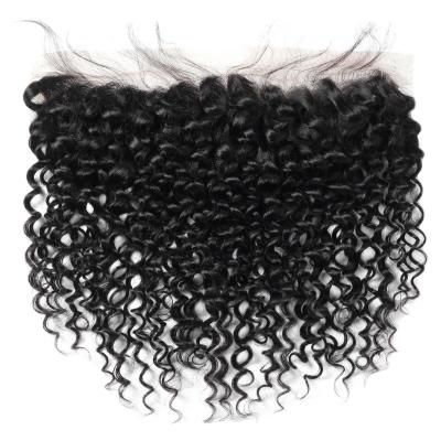 China 13*4 Lace Frontal Curly Kinky Curly Hair Extensions 100% Virgin Human Hair Loop Closure Tape Frontal Hair Extensions for sale