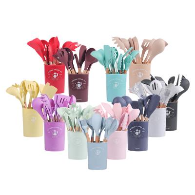 China Factory stocked wholesale high quality silicone kitchen utensils set kitchen tools cookware set for sale