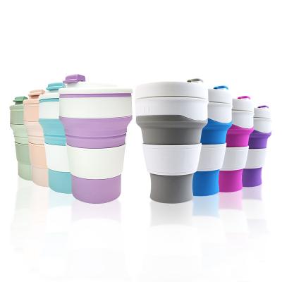 China Factory viable 500ml wholesale large capacity outdoor sports water cup portable silicone folding cup for sale