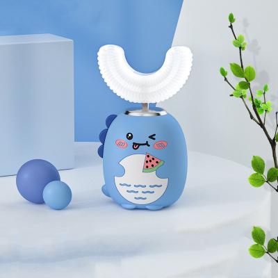 China Factory Wholesale Battery Powered New Cute Cartoon Shape Waterproof Soft Hair Kids Silicone Ipx7 Electric Toothbrush for sale