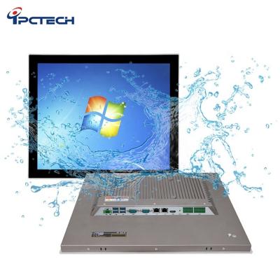 China Aluminum alloy 19 inch ipctech J1900/4200U/7200U/7500U capacitive cpu industry fanless PC with expansions slot touch panal PC for sale