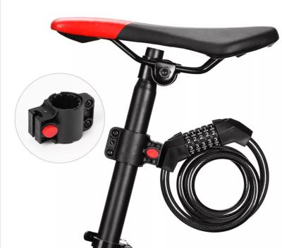 China Automobile Outdoor Digit Password Bike Cable Lock  Steel  Bike Wire Cable Lock  Anti-theft Cable Bike Lock for sale