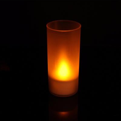 China Battery Operated Cylindrical Electronic LED Candle Lighting Candle Cup Cup Christmas Halloween Decoration Can Be Customized for sale