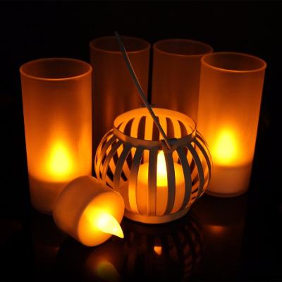 China Battery Operated Warm Yellow LED Lamp Switch Frosted Cup Candle Light Electronic Flameless Halloween Easter Decorations Can Be Customized for sale