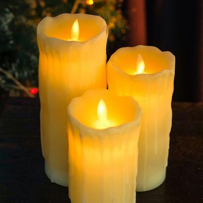 China New Design Flameless Swing LED Pillar Shaped Mouth Flat Tears 3D Swing Electronic Candle Light Marriage Proposal Layout for sale