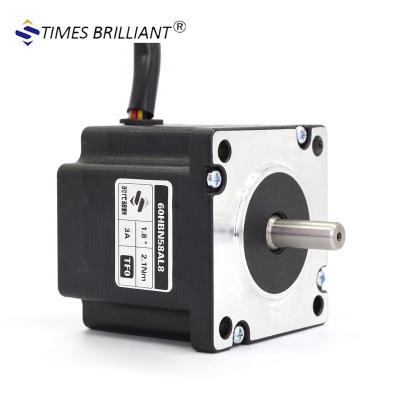 China China made 8 to 2 wire motor length 56mm phase Hybrid 2.1Nm 3A current nema23 stepper motor for CNC machine 60HBN58AL8-TF0 for sale