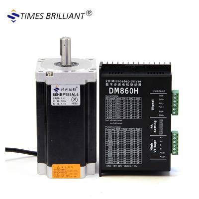 China China Factory Low Price 12NM High Torque 2 Phase Nema34 Hybrid Stepper Motor And Driver For CNC Kit 86HBP155AL4S-TK0 for sale