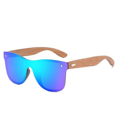 China Fashion Sunglasses 2021 Bamboo Shades Rimless Lenses For Women Men Fashion Wooden Sun Glasses Polarized UV400 119 for sale