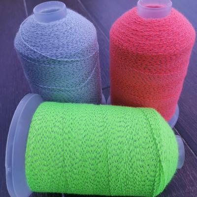 China Knitting&Crochet Fashion Safety Cloth Christmas Sweater Hats Sustainable Hoodie Sweater Reflective Yarn for sale