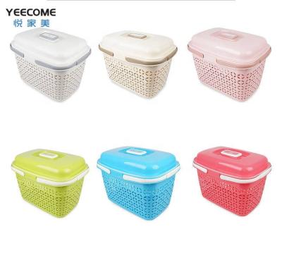 China Viable Perforated Plastic Basket Yeecome Brand Hand Basket PP Plastic Storage Baskets for sale