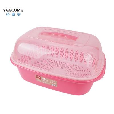 China Yeecome Viable Kitchen Private Label Basket Kitchen Food Storage Shiny Plastic Drain Basket for sale