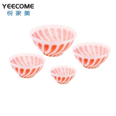 China Sustainable PP Plastic 4 Pcs Slad Bowl Yeecome Private Label Salad Bowl Translucent With Leak Proof Lid for sale