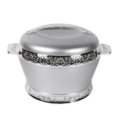 China Sustainable Wholesale Insulated Silver Plated Casserole Food Container 2.5L 4.5L 6.5L Casserole Sets With Lid for sale