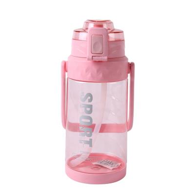 China Sustainable PP Plastic 1.5L 2L 2.5L Transparent Sport Water Bottle Portable Water Bottle With Straw for sale