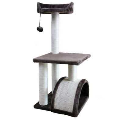 China Small Cat Tree Kitten Post Viable with Striping Post Sisal Rope Cat Play Climbing Tree for sale