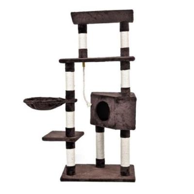 China Large Viable Multilevel Cat Tree Activity Center Striping Mail Kitten Climbing Tower for sale