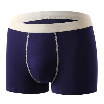 China Mens Fashionable Stitching Solid Color Breathable Modal Contrast Underwear Plus Size Boxer for sale