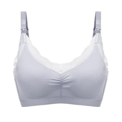 China Factory Wholesale Wireless Bra Cotton Maternity Nursing Liner Breathable Lace Up Breathable Knitted Nursing Bra for sale