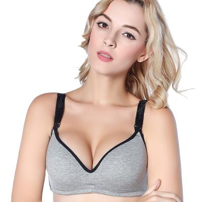 China Adjustable Breathable Wire Free Lift Up Lactation Underwear Side Closure Nursing Bra Set Pregnant Maternity Nursing Bra With Panties for sale