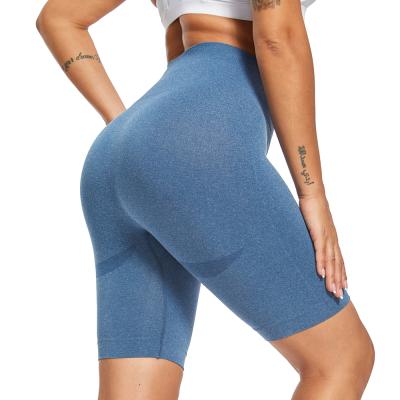 China 2021 New Solid 90% Polyester Fiber Color Hip Running Pants Fitness Lifting Women Breathable Yoga Shorts for sale