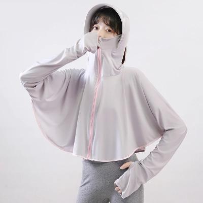 China Colorful Casual Long Sleeve Poncho Shawl Breathable Detachable Fashion Summer Women Sun Protection Outdoor Clothing for sale