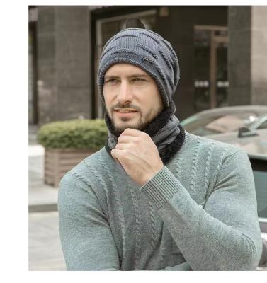 China Medium Winter Scarf For Men's Thick Windproof Fashion Two Piece Set And Beanie Hats for sale