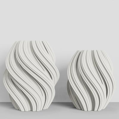 China 3D Printing Modern Ceramic Vase Unique White Scandinavian Design Minimalist Decor for sale