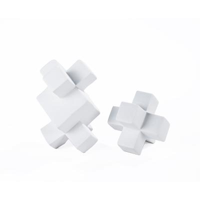 China Ceramic Solid Geometry Ceramic Modern White Decor For Home Decoration for sale