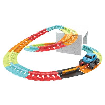 China Slot Toy Hot Selling DIY Products Assembled Flexible Electric Race Car Weightless Rail Track Roller Coaster Variable Slot Toy for sale