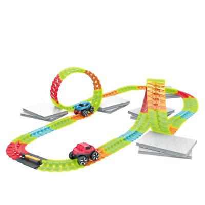 China Toy Changeable Track Glow Slot in Dark Track Car Racing Car DIY Assembled Flexible Electric Bendable Tracks Car Toys for sale