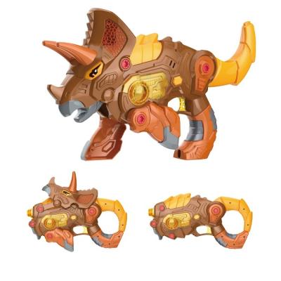 China Toy Educational Kids Toys Electronic ROD Transformation Assembly Disassemble Dinosaur Gun Toys for sale