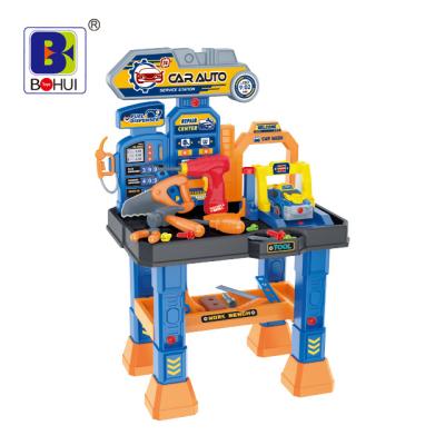 China TOY Plastic Construction Workshop Pretend Play Set Children DIY Tool Workbench Model Toy Kids Tool Toys for sale