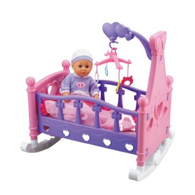 China High Quality Plastic Baby Rocking Bed With Vibration And Music With Baby Doll Toys for sale