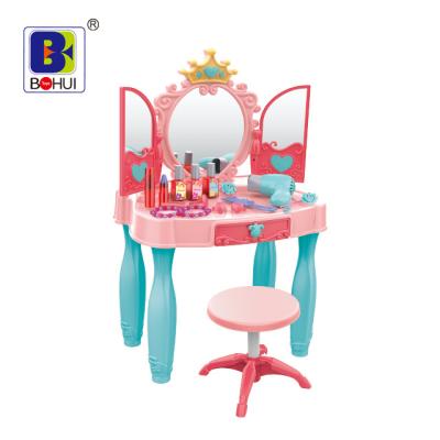 China PP/ABS Tocador Para Ninos Toys Girls Princess Children Pretend PlayDressing Table Girl Beauty Dress SetPlastic Dressing Table Toy for sale