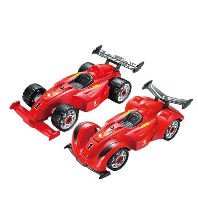 China PP+ABS 2 in 1 DIY Collected Kids Toys Personalized Race Car with Light Weight and Sound Screw Take Apart Toys for sale