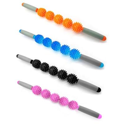 China 2021Popular Body Muscle Eco-friendly Foam Roller Yoga Therapy Massage Stick Relax Spiny Ball for sale