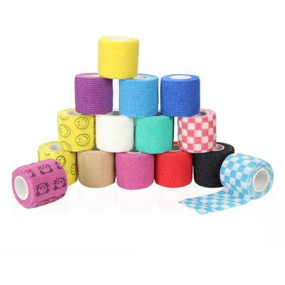 China 60%Nonwoven+35%Glue+5% Spandex Teardrop Vetwrap Veterinary Cohesive Hand Bandage Multi Colors Elastic Horse 4 Inch for sale