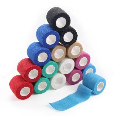 China 60%Nonwoven+35%Glue+5% Spandex Elastic Cohesive Horse Bandage Animal Leg Supply 10cm x 4.5m (4