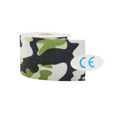 China CE Logo Camo Printed Breathable Waterproof Kinesiology Sports Tape Animals Cotton High Elastic Custom Therapy Muscle for sale