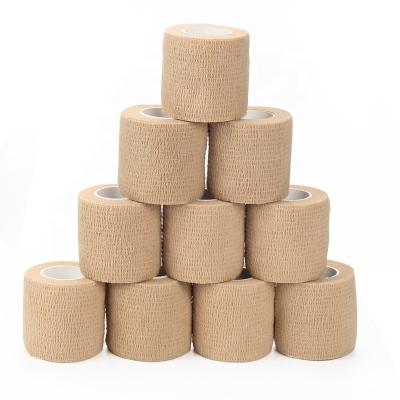 China 60%Nonwoven+35%Glue+5% Spandex OEM New Arrival Camouflage Sport Bandages Nonwoven Cohesive Bandage Sports Adhesive Bandage for sale