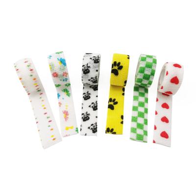 China 60%Nonwoven+35%Glue+5% Spandex Printed Coflex Patterned Vetrap Cohesive Bandage For Horse Flexible Cohesive Bandage for sale