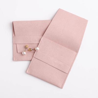 China High Quality Custom Velvet Pouch Jewelery Flip Microfiber Necklace Jewelery Packaging Bag Envelope Velvet Jewelry Pouch for sale