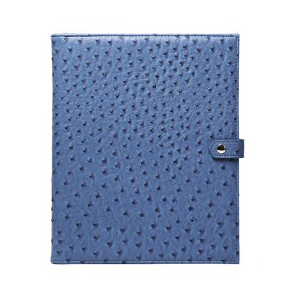 China Ostrich Leather Pattern File Folder Organizer PU Business Document Folder Holder Leather Folder for sale