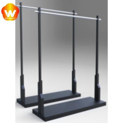 China For Clothing Store DC-2611 Retail Clothing Store Garment Mounted Rack With Wooden Shelf Garment Display Rack Clothing Rack NANWEI for sale