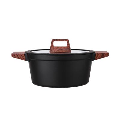 China Durable Custom High Quality Non-Stick Coating Die Casting Aluminum Thermos Casserole With Hole Induction for sale