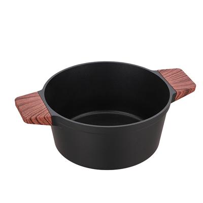 China Sustainable High Quality Non Stick Die Casting Aluminum Casserole Liner Pot With Hole Induction for sale