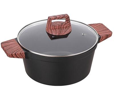 China Durable Non Stick Liner Die Casting Aluminum High Quality Kitchen Cooking Pot With Glass Lid for sale