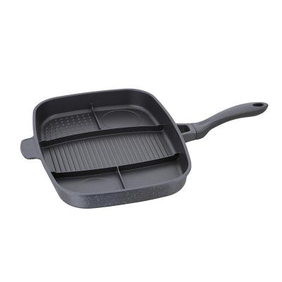 China Hot Selling High Quality Viable 5 in 1 Non Cast Aluminum Stick Breakfast Egg Mult-fuctional Grill Pan for sale