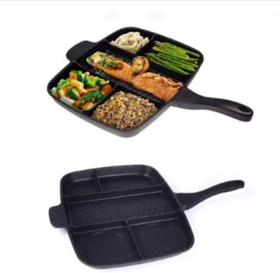 China Hot Selling High Quality Viable 5 In 1 Breakfast Egg Die Cast Non Stick Mult Aluminum Grill Pan for sale