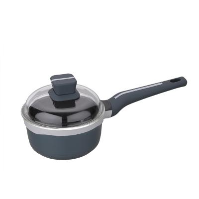 China Sustainable Hot Selling Nonstick Aluminum Induction Cooking Glass Cookware Casserole Pan for sale